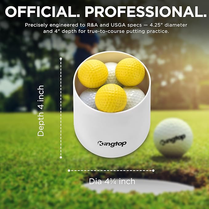 KINGTOP Golf Hole Cup – Fit PGA/USGA Regulations, Golf Accessories for Backyard Practice Putting Green, 4 Inches and 6 Inches Available