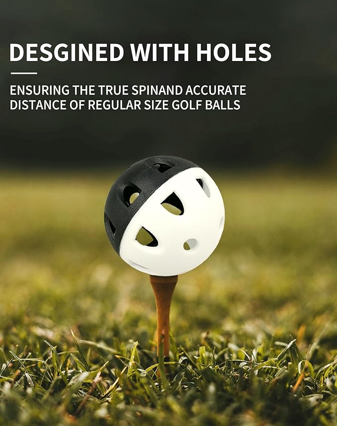 70 Pack Practice Golf Balls, 42mm Rubber Golf Training Ball, Hollow Airflow Limited Flight, Mini Soft Plastic Balls for Home Putting or Backyard Swing, Driving Range Indoor or Outdoor, Women & Men