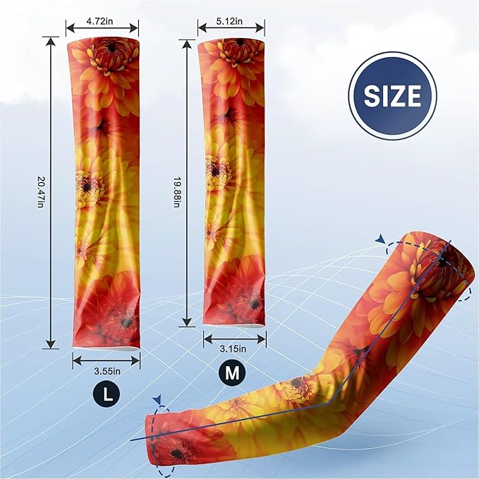 Cooling Arm Cover For Men & Women - Uv Sun Protection Arm Sleeves For Driving Golfing Fishing Cycling Hiking (L)
