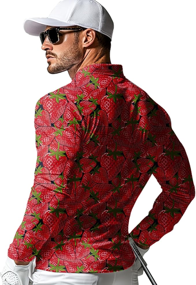 Men's Long Sleeve Golf Shirt Quick Dry 3 Button Work Fishing Outdoor Casual Collar Shirt