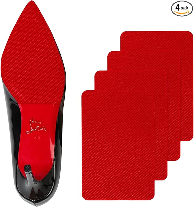 Red Bottoms Sole Protector,Shoe Sole Protector for Christian Louboutin High Heels, Anti Slip Shoe Grips Pads Compatible with Louboutin Shoes -2 Pairs（6.0"×4.0",Red）