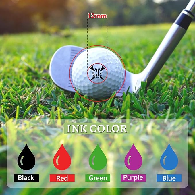 Custom Golf Ball Stamp Marker, Waterproof Golf Ball Marking Gift for Golfer Men & Husband Dad, Golf Ball Personalized Stamp with Monogram Logo Design, Golf Balls Stamp