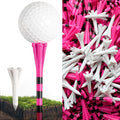 FINGER TEN Unbreakable Golf Tees Plastic 80 3 1/4" or 2 3/4" Driver Tees with 20 1 1/2" Iron Tees Assorted Pack, Low Resistance & Consistent Height Long Short Tees with Bright Colors