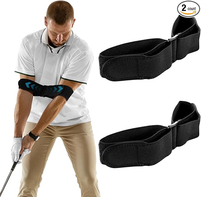 Soulchen 2 Pcs Adjustable Golf Swing Trainer Correcting Arm Band 2025 Innovative Golf Training Aid Fix Chicken Wing Enhance Muscle Memory for All Skill Levels for Right and Left Handed Size Fits Most