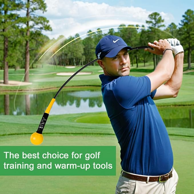 HVY Golf Swing Trainer,Golf Swing Training Aid for Improve Strength Tempo Balance and Flexibility,Golf Warm-Up Stick for Indoor&Outdoor Practice Chipping Hitting Golf Training Aid