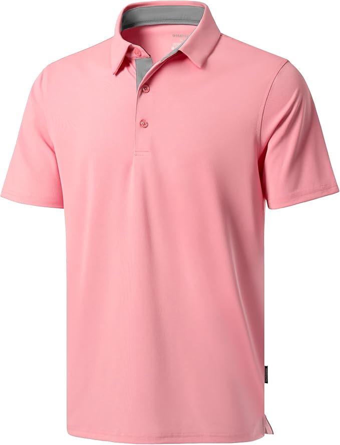 Men's Golf Shirts Dry Fit Moisture Wicking Performance Short Sleeve Collared Polo Shirts for Casual Athletic Business