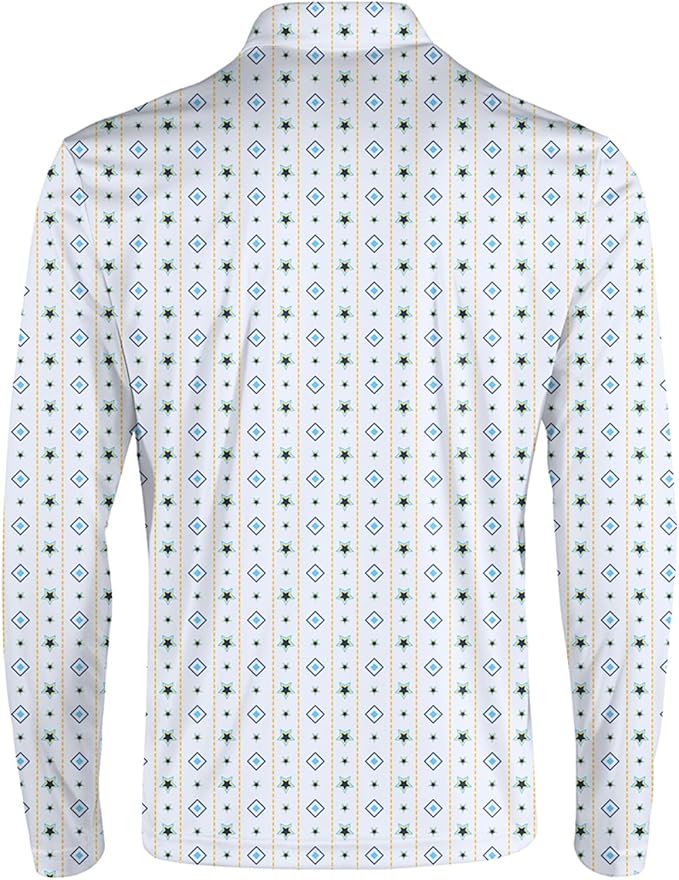Men's Long Sleeve Golf Shirt Quick Dry 3 Button Work Fishing Outdoor Casual Collar Shirt