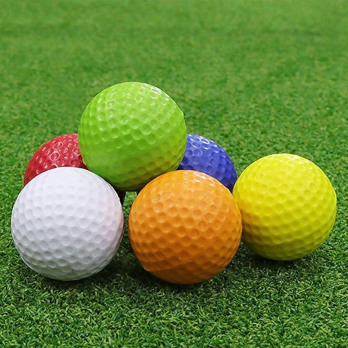 10 Pack Pu Foams Golf Practice Ball Realistic Feel Flight Training Ball for Indoor Outdoor Ball Colored