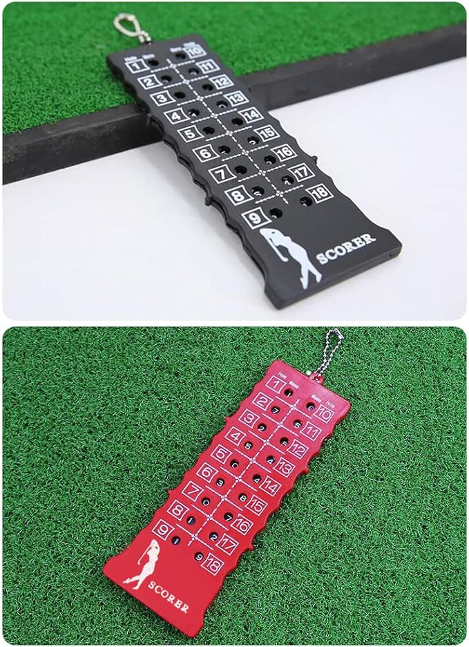 Golf 18 Holes Counters - Golfer Tracking Stats Scoreboards for Training Practice Competition, 2 PCS (Black and Red)