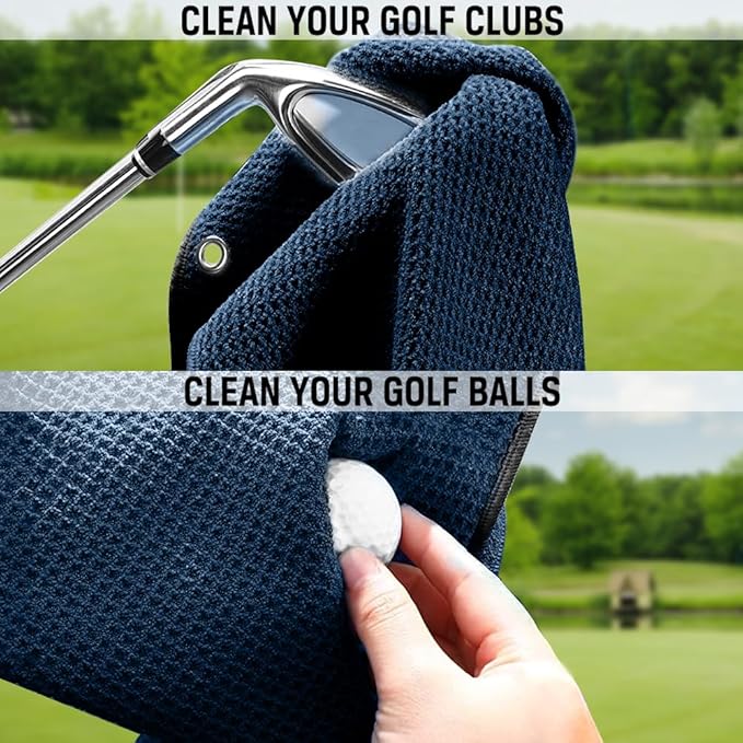 ERHACHAIJIA Yes I'd Have A Retirement Plan Embroidered Golf Towel with Clip. Funny Golf Accessories Gifts for Men Women Golfer Grandma Grandpa Mom Dad, Retirement (Navy)