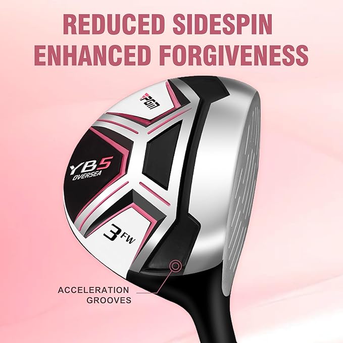 PGM 12/15 Pieces Women's Complete Golf Club Set – Full Set with 460cc Driver, Fairway Wood, Hybrid, Irons, Putter, Golf Stand Bag - Golf Clubs Women Right Handed