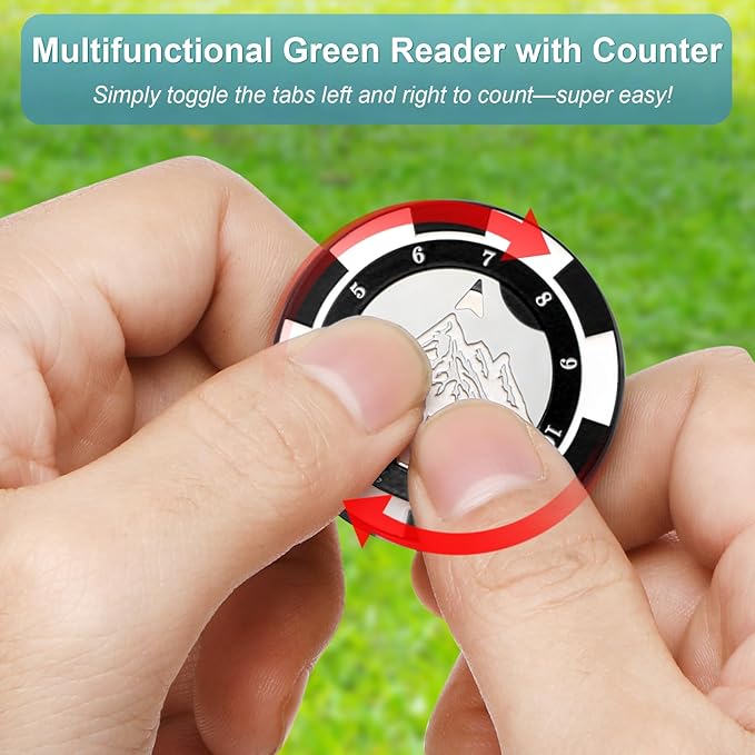 SlopeVision Pro Golf Green Reader with Hat Clip, Horizontal Bubble Level & Golf Ball Marker – High Precision Green Reading Aid, Ideal Golf Gift for Men & Women