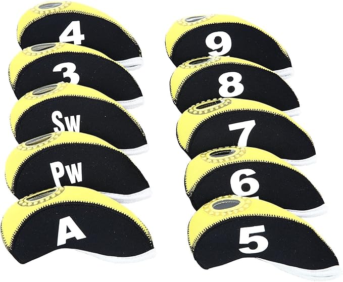 Sword &Shield sports 10pcs/Set Golf Iron Club Head Covers with Numbers Neoprene Top Window Iron Covers