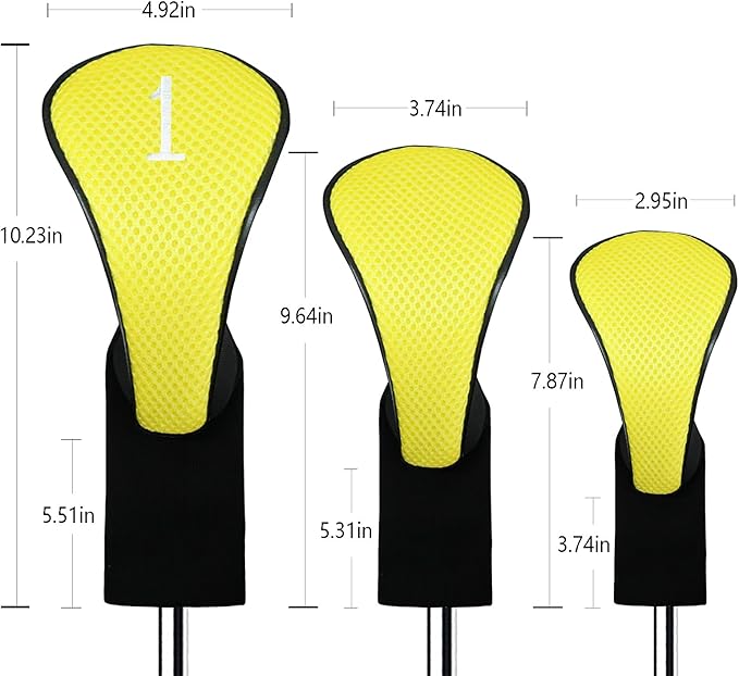 Golf Club Head Covers for Woods and Driver Hybrids Fairway Value Pack Protective Clubs Headcovers with Interchangeable No.Tags 1 3 5