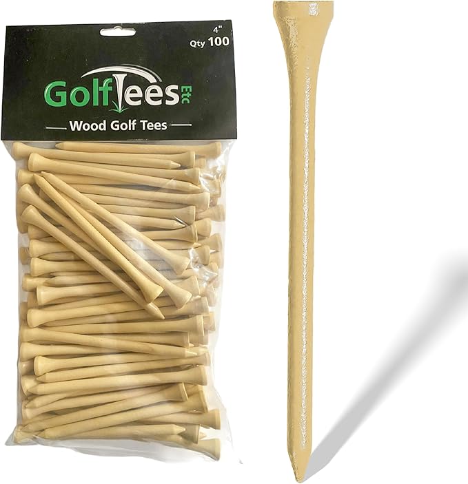 Wood Golf Tees - Standard Golf Tees for Men and Women