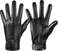 Winter Leather Gloves for Men,Touchscreen Snow Driving Gloves with Cashmere Lining for Motorcycle Driving Riding…