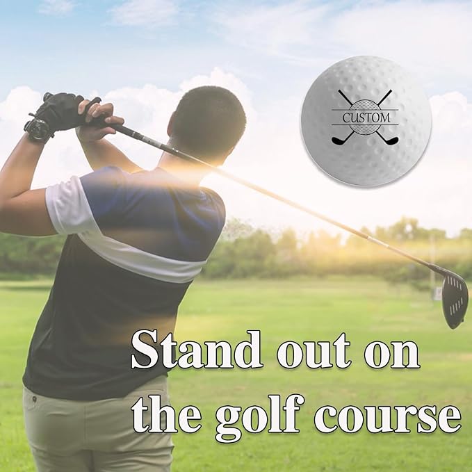 Custom Golf Ball Stamp Marker, Personalized Monogram Stamp with Logo Text Design, Durable Waterproof - Self-Inking Golf Ball - for Golf Lover Gift