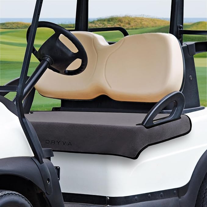 Dryva Waterproof Golf Cart Seat Cover – EZGO TXT RXV/Club Car DS Precedent – Non-Slip, Washable Microfiber Seat Towel – 2/4 Person Seats, All Weather