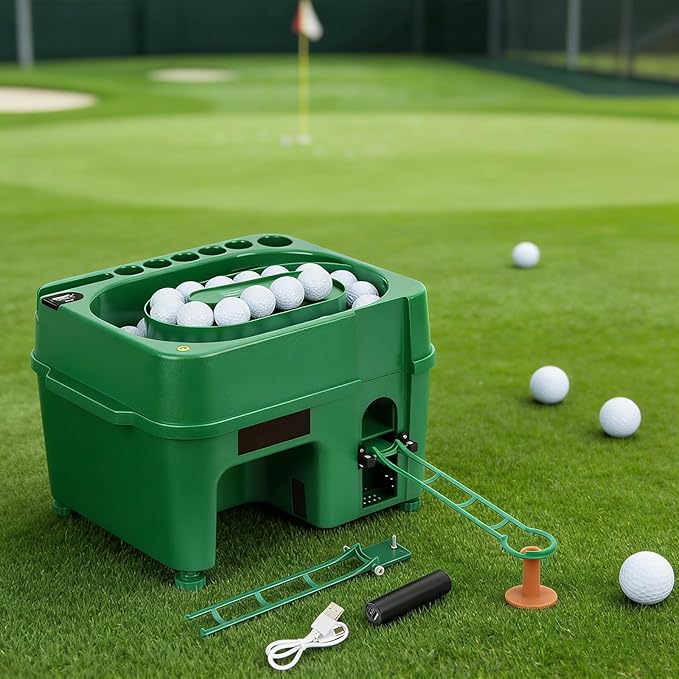 Automatic Golf Ball Dispenser Machine, 40-Ball Capacity Tee-Up Trainer with Dual-Mode Height Adjustment, Golf Practice Tool for Driving Range & Home Use
