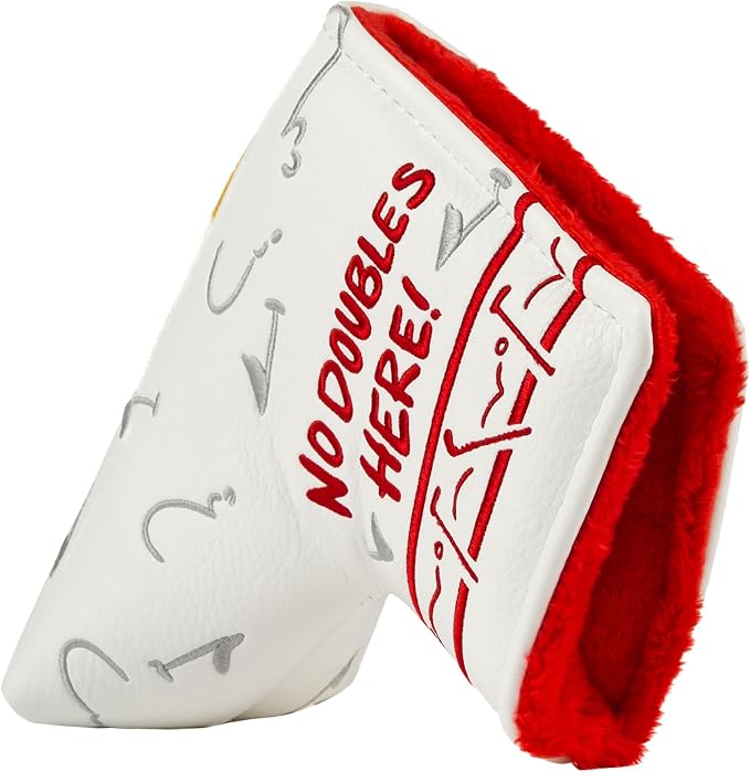 Blade Putter Headcover - Premium PU Leather Golf Club Cover with Fur Lining & Magnetic Closure - Embroidered Design, UV Resistant - Up and Down