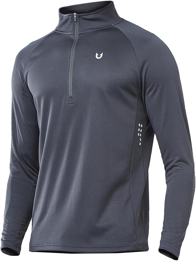 NORTHYARD Quarter Zip Pullover Men Running Shirt Long Sleeve Moisture Wicking Quick Dry Athletic Workout Shirts