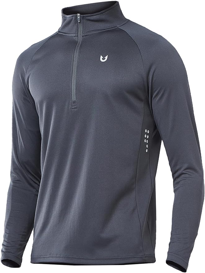 NORTHYARD Quarter Zip Pullover Men Running Shirt Long Sleeve Moisture Wicking Quick Dry Athletic Workout Shirts