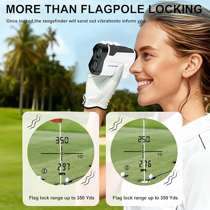 Range Finder for Hunting/Golfing.1000/1300 Yards Laser Golf Rangefinder with Slope .6X Magnification .Flag Lock Vibration Function with Continuous Scan
