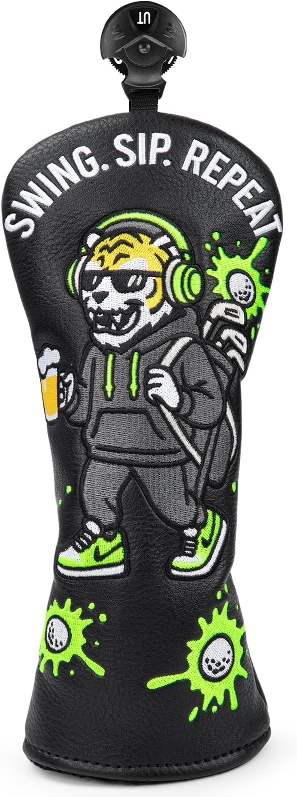 Golf Club Covers Funny Tiger Driver Cover Fariway Wood Headcover Hybrid Cover Leather Golf Headcover for Most Brand