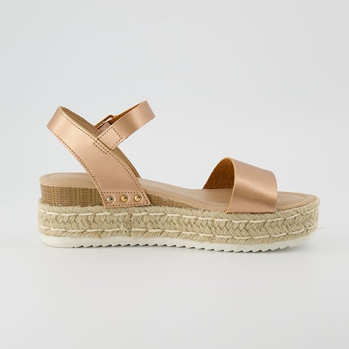CUSHIONAIRE Melissa Espadrille Platform Sandals For Women with Adjustable Ankle Strap and Memory Foam Insole-Comfortable Womens Sandals for Summer