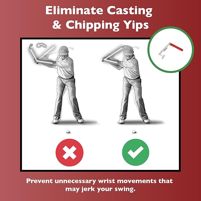 144 Golf Swing Training Aid - Golf Wrist Hinge Trainer - Corrects Posture & Stance - Improves Power & Distance - Helps Golf Club Grip - Eliminates Casting & Chipping Yips