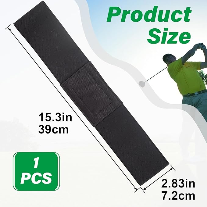 Golf Training Aid Band, Elastic Swing Golf Trainers Band for Arm Waist, Sports Practicing Equipment Tool for Men and Women- Black