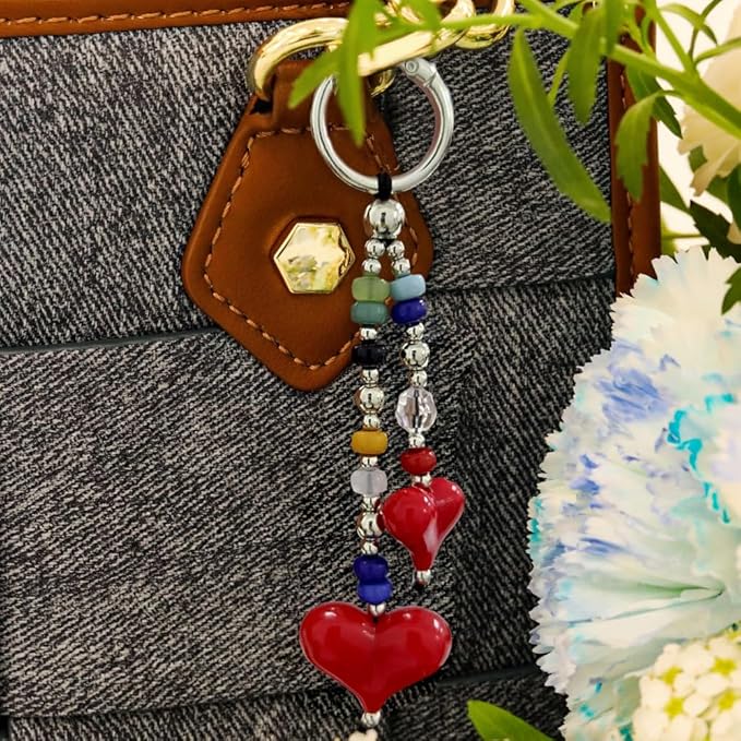 Madison Tyler Western Cowboy Boots Cherry Bow Bubble Tea Strawberry Cute Keychain | Bag Charms for Handbags Purse Charms