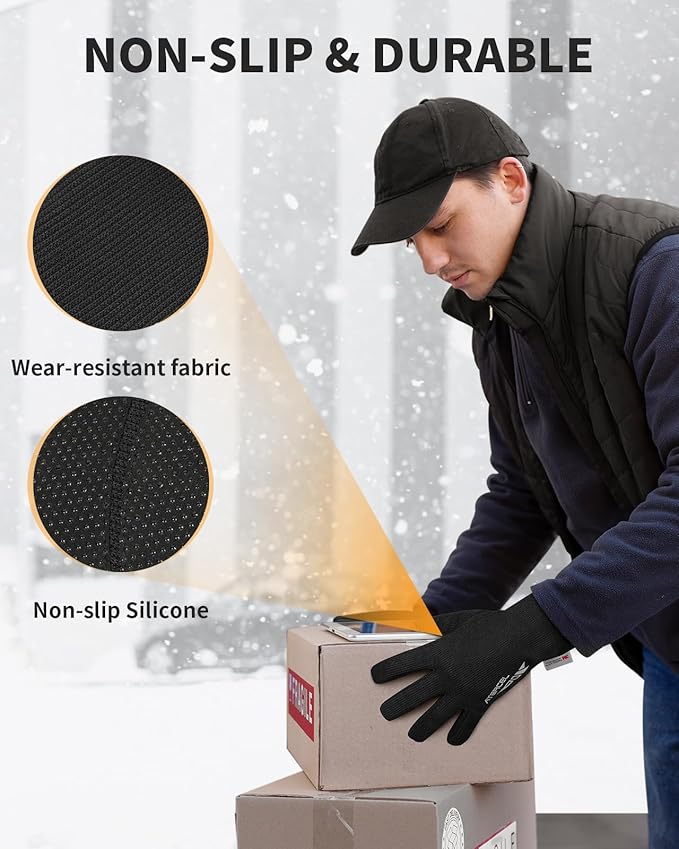 ATERCEL 3M Thinsulate Winter Gloves Men Women, Waterproof Thermal Cold Weather Gloves, Touchscreen Snow SKI Skating Gloves
