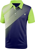 JACKETOWN Mens Polo Shirts Short Sleeve Print Dry Fit Performance Moisture Wicking Casual Collared Golf Shirts