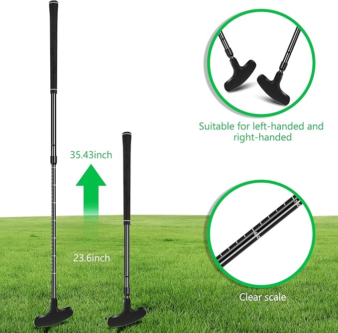 Golf Putter, Golf Clubs for Men & Women, Mini Putter, Club Golf Set, Bucket Golf Game, Two-Way Putters Includes Ball, Cup with Flag