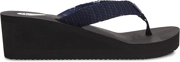 Floopi High Heel Wedge Sandals for Women-Comfort Yoga Mat Footbed for Support, Flip Flop Thong Platforms for Summer