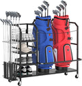 Golf Bag Storage, Big Capacity Golf Bag Organizer for Golf Bag and Equipment Accessories, Golf Organizer for Garage, Home or Club,Extra Storage Rack for Golf Clubs,Black