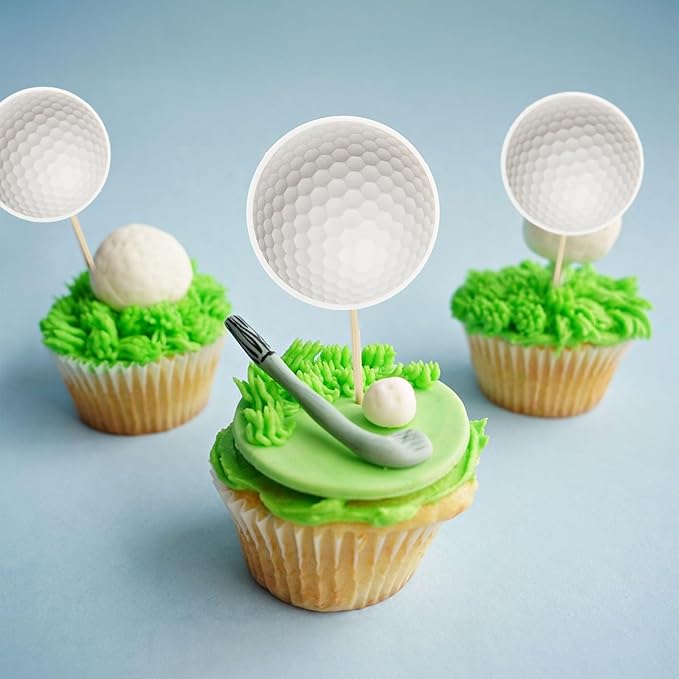 36Pcs Golf Cupcake Toppers Sports Golf Ball Cupcake Picks for Baby Shower Outdoor Sports Players Theme Birthday Party Cake Decorations Supplies
