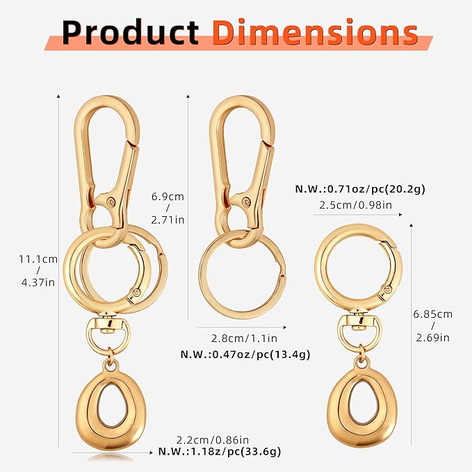 Gold Bubble Heart, Cherry, Bow & More Designs Letter Initial Keychain Bag Charms – Cute Purse Charms for Handbags