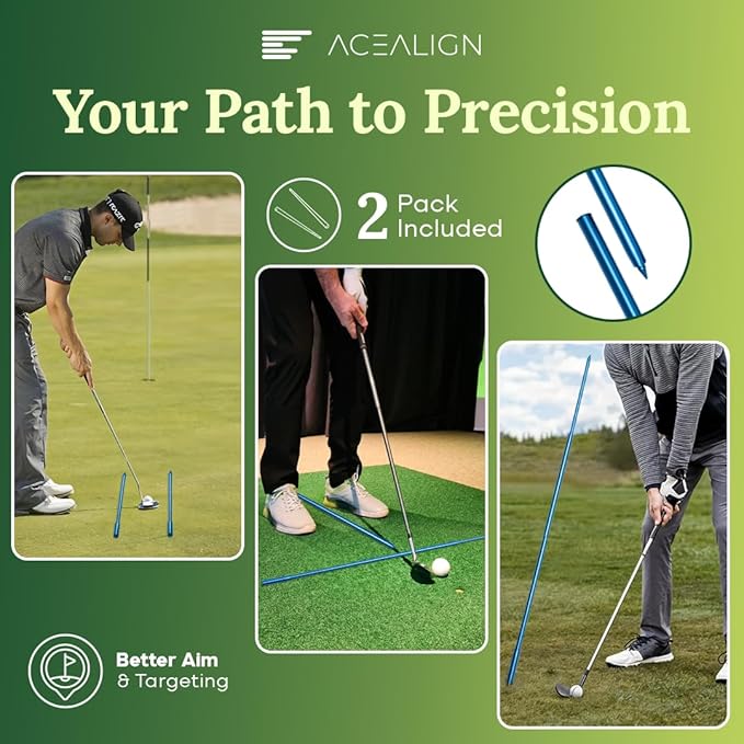 2-Pack Golf Alignment Sticks – Durable Golf Training Sticks & Alignment Rods for Swing Training, Telescopic Golf Aiming Stick for Setup & Posture, Golf Alignment Tool for All Skill Levels.