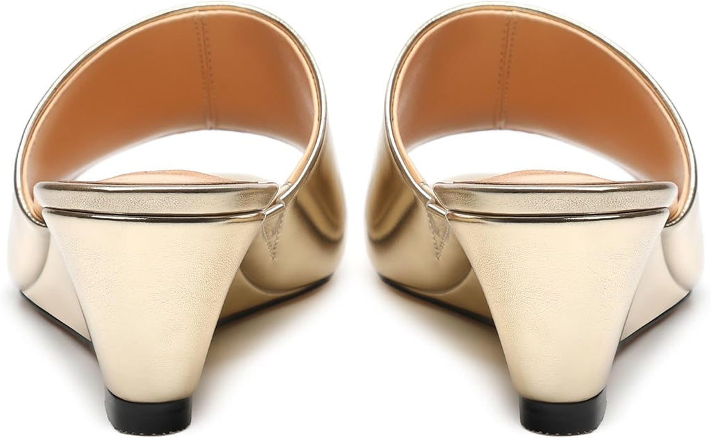 Wedge Sandals for Women Open Toe Wedge Heels Womens Matte High Heel Sandal Round Toe Heeled Wedge Sandals Slip on Casual shoes 2 inch