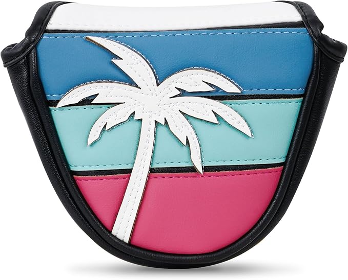 mytag Tropical Golf Headcovers, Coconut Tree Golf Head Covers for Woods and Driver, Putter Covers 3D Embroidery