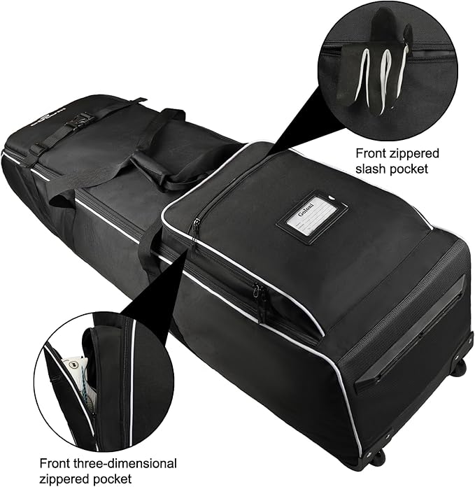 Goloni Golf Travel Bag with Wheels, Golf Travel Case for Airlines, 900D Heavy Duty Oxford Wear-Resistant Soft-Sided