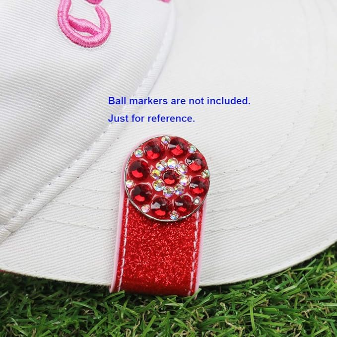 Glitering PVC Golf Hat Clip 2 PCS for Women Golfer