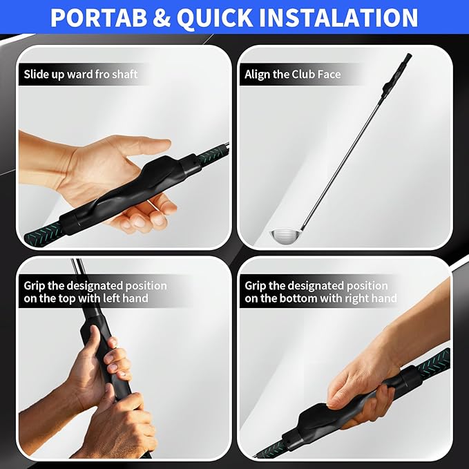 Golf Grip Trainer for Correct Hand Position Golf Training Aid Practice Kit for Right Handed PlayersTrainer Grip for Golf Clubs to Improve Swing Consistency