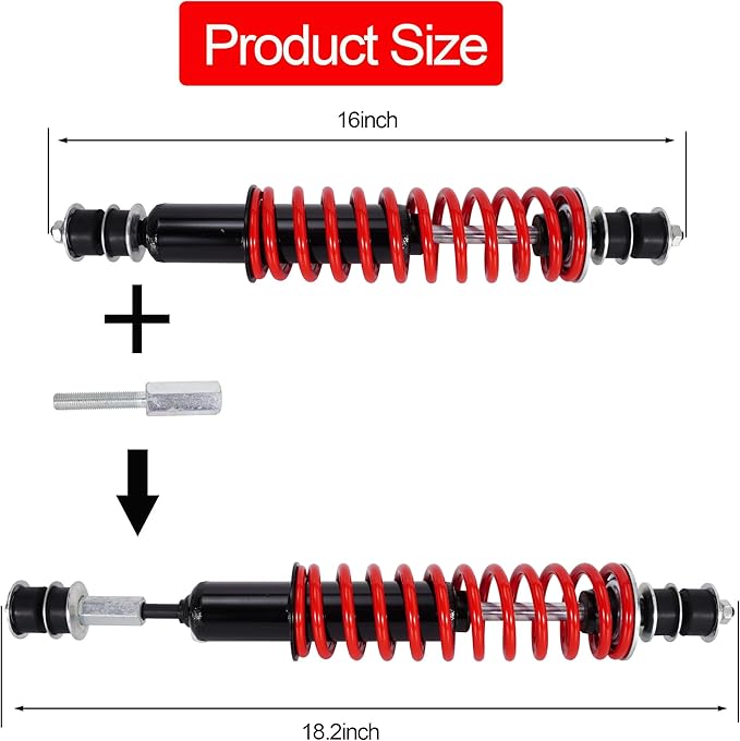 JIAYAN Golf Cart Front or Rear Shock Absorber with Heavy Duty Coil Springs Compatible with E-Z-GO TXT/Medalist 1994+ Gas & Electric Models OEM# 70928-G01 76418-G01 70630-G01 (2Pcs)