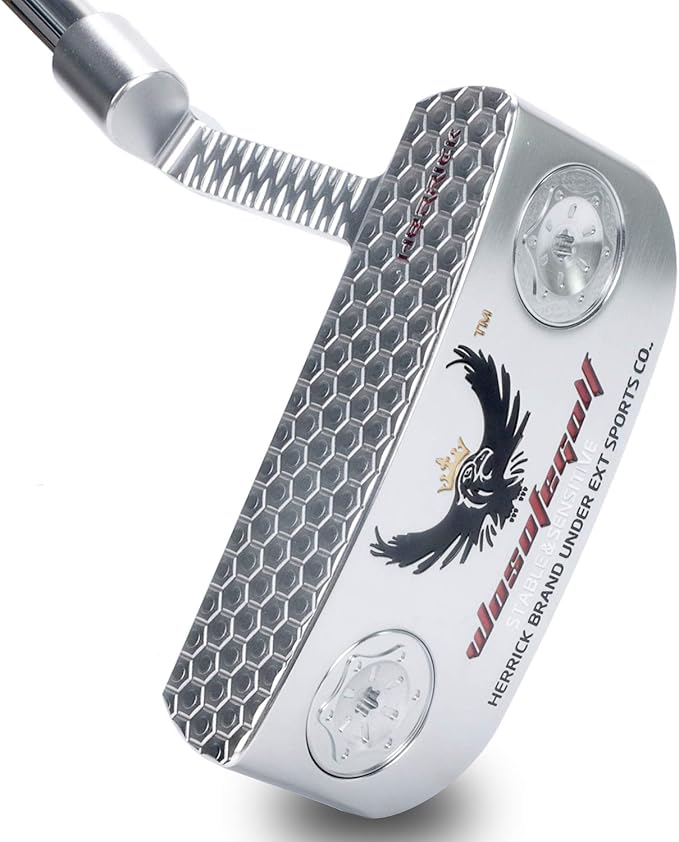Golf Club Putter,Men Right Hand Golf Club,with Black Red HeadCovers PU Grip CNC Steel Mallet Professional