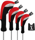 Andux 4pcs/Set Mesh Golf 460cc Driver Fairway Wood Club Head Covers Long Neck with No. Tags