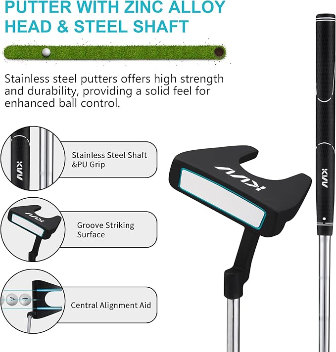 KVV Premium Right Hand Golf Club Set 11-Piece Set for Women, Including Driver, Fairway, Hybrid, 5#-P# Irons, Putter Steel Shaft Regular Flex Golf Clubs, with/Without Golf Bag