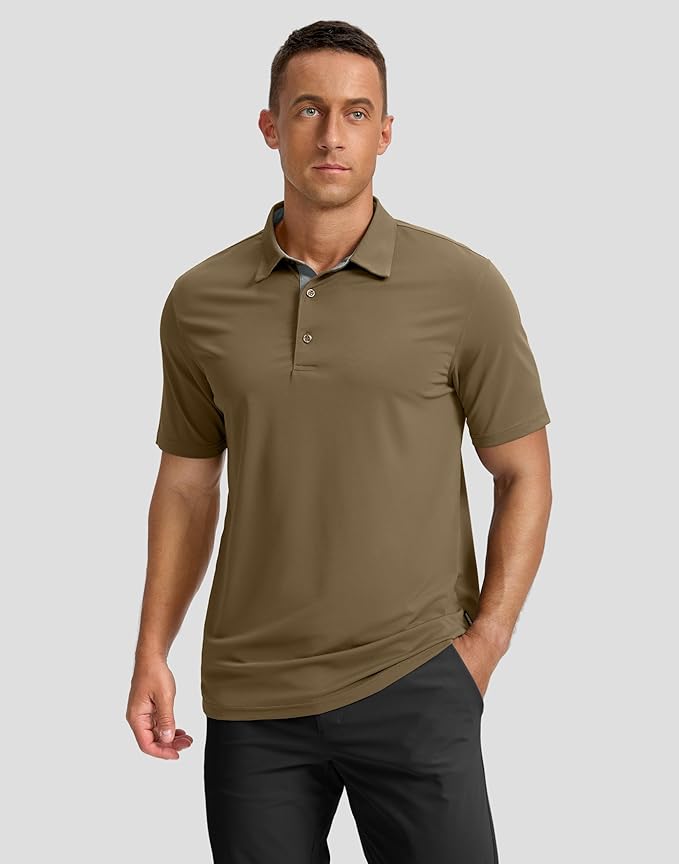 Men's Golf Shirts Dry Fit Moisture Wicking Performance Short Sleeve Collared Polo Shirts for Casual Athletic Business